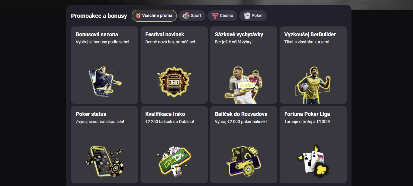 Náhled bonusové nabídky Fortuna Casino